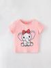 European Style Girls' Summer 2026 Cartoon T-Shirt: Round Neck, Short Sleeve for Kids