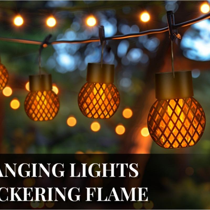 Neue Outdoor Solar Kleine Hängende Kugel Flammenlampe, Hohl Hängende Lampe, Baum Ast Atmosphäre LED Lampe, Garten und Hof Hängeleuchte