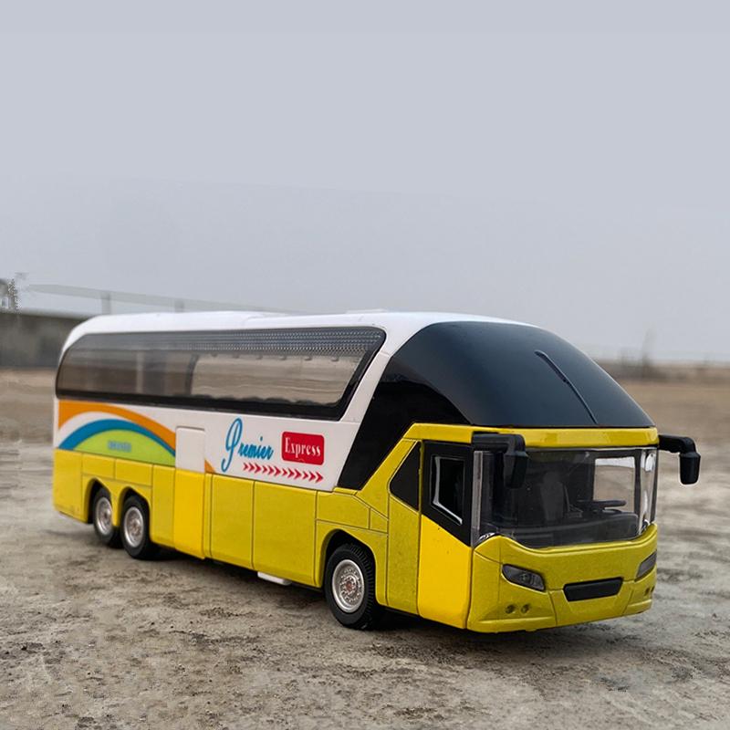 Elektrisch Toeristisch Speelgoed Verkeer Dubbeldekker Bus Legering Auto Model Diecasts Metaal Stadsrondrit Bus Auto Model Geluid en Licht Kinderen Cadeaus