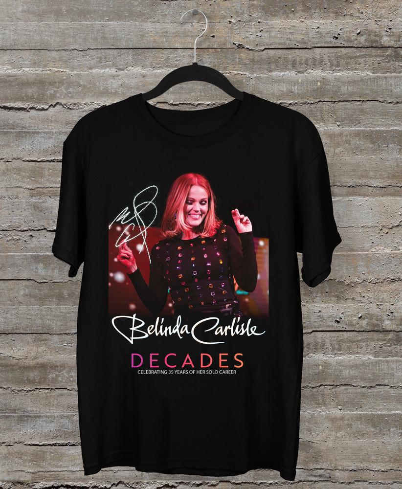 NEW Belinda Carlisle #039;Decades#039; Tour 2023 Black All Size Shirt Cotton Unisex T-Shirt S