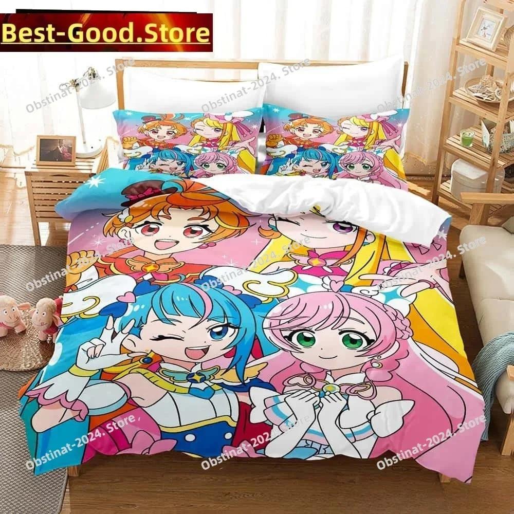 3D Kawaii Anime Hirogaru Sky! Pretty Cure Printed Bed Set Duvet Cover Pillowcase Bedding Set Linen Sheet Quilt Cover Full Size