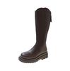 Botas de caballero de talla grande con parte inferior gruesa y piernas gruesas de terciopelo, botas de pared larga y barril grande para otoño e invierno