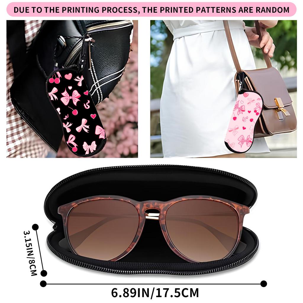1Pcs Soft Sunglasses Case,Neoprene Zipper Glasses Pouch,Portable Eyeglasses Bag