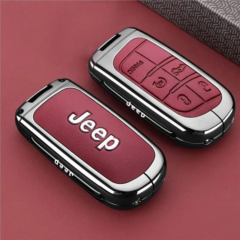 For Jeep WK2 KL BU MP Renegade Grand Cherokee Dodge Ram Charger Challenger Chrysler 300C Journey 5Buttons Car Key Case Cover