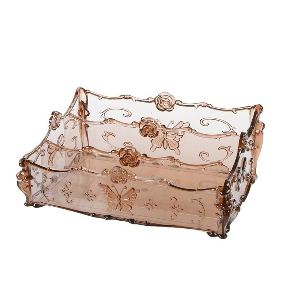 

Прозрачная коробка для хранения косметики в виде цветка, пластиковый настольный дисплей, органайзер для макияжа, помада коричневый