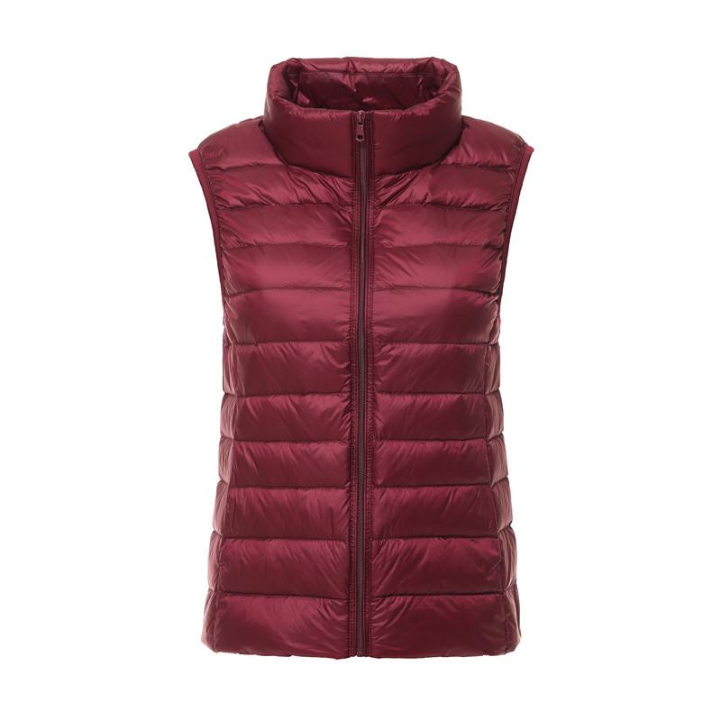 Červená dámská lehká tenká vesta bez rukávů Módní krátké vesty