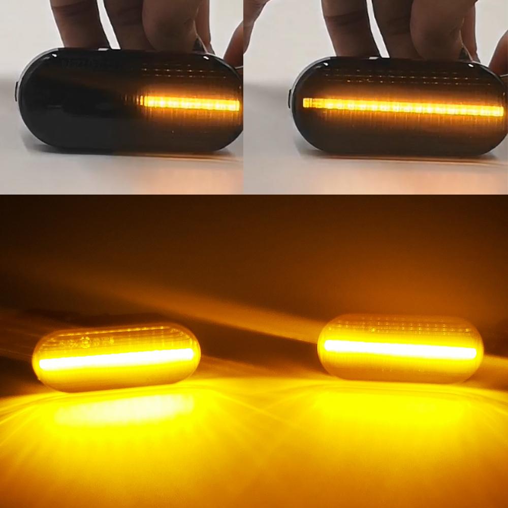 2 Stück LED Dynamische Seitenmarkierungs-Blinkerleuchte Sequenzielle Blinkerleuchte für Volkswagen VW Bora Golf 3 4 Passat 3BG Polo SB6