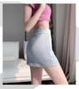 Women's Gray High-Waist Sporty Mini Skirt with Built-In Shorts - Spring/Summer A-Line Petite Skirt