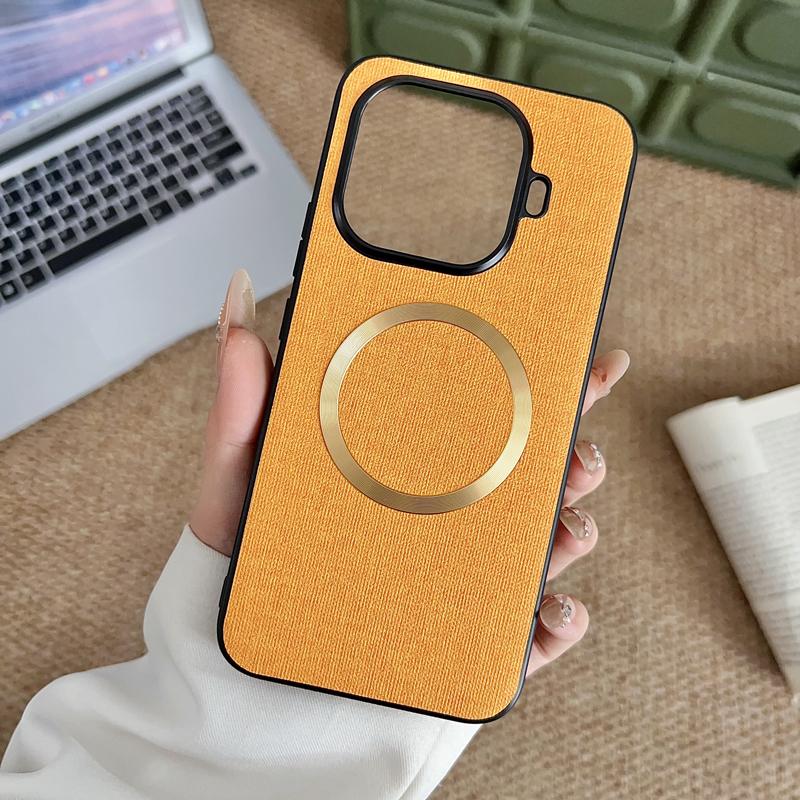 For Xiaomi 15T Pro 15T Case Magnetic TPU +PC Anti-slip Ultra Thin Woven Textile Cloth Pattern Cover For Xiaomi Mi 15T