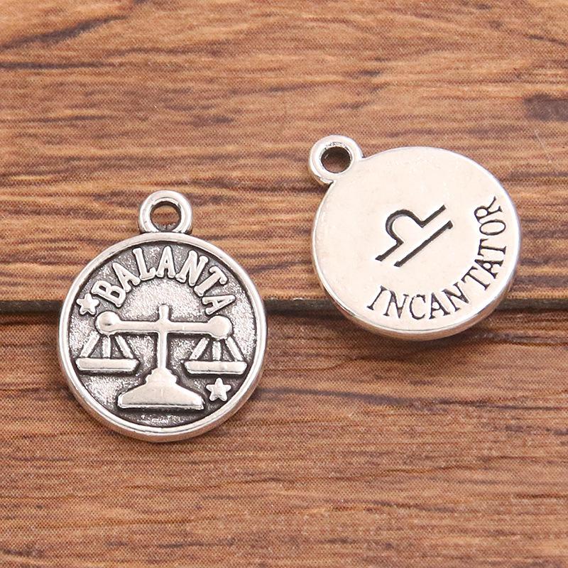 10 or 12pcs 12X15mm DIY retro alloy jewelry accessories 12 constellation pendant