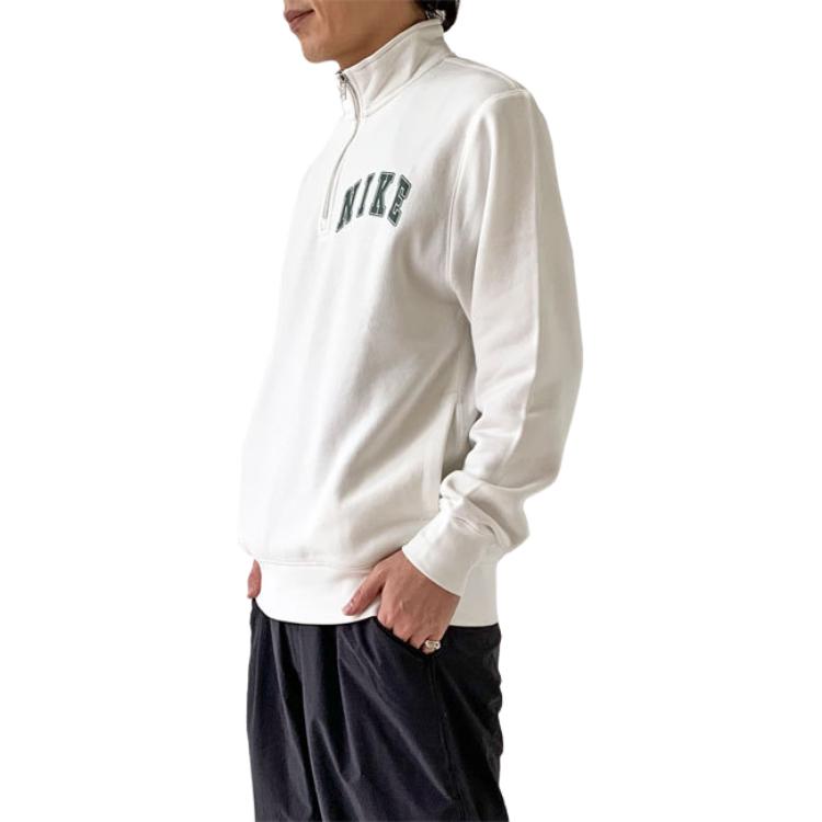 Nike Club Letter Logo Fashion Comfortable Soft Fleece Sweatshirt Men Sweatshirt White FZ0874133