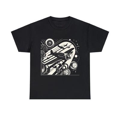 Unisex Adult T Shirt Designer Surreal 1930s Art Deco Airplane Aviation Artwork