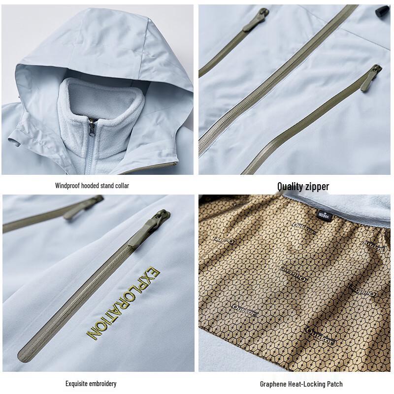 Eastern Camel Unisex 3-in-1 Waterproof Outdoor Jacket