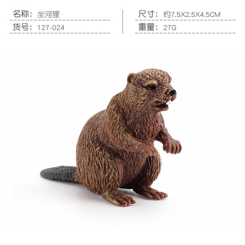 Simulation Forest Animal Set Model 10-Piece Fox Mink Bear Beaver Piglet Desktop Static Ornament Toy Batch