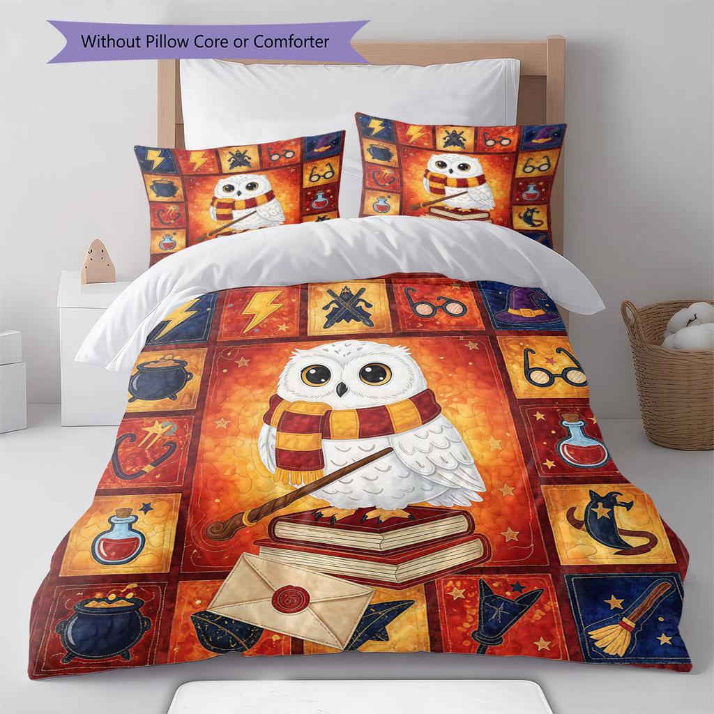 Cartoon Pattern Bedding Quilt Set Quilt Cover Pillowcase Home Decoration Birthday Gift (1 * Duvet Cover + 2 * Pillowcase, Without Core)