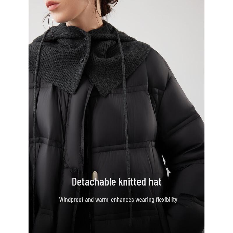 ELLE Women's Long Hooded Duck Down Jacket