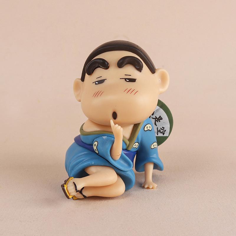 Funny Kimono Crayon Shin Chan Decoration Handmade Anime Surrounding Model Toy Gifts Ornaments Q Version Decoration