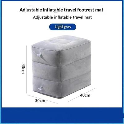 Kids Multifunctional Inflatable Flight Footrest Pillow Soft Portable Leg Rest for Airplane Car Office Napping