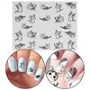 Katzenmuster Cartoon Aufkleber Nail Art Wasserabziehbilder Transferaufkleber Ganzes Blatt Maniküre Dekoration Mädchen Mode Nägel Werkzeuge