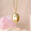 Romantic Photo Frame Necklace Oval Shape Vintage Openable Necklace  Anniversary Gifts