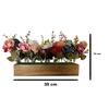 Wooden Pot with Multi-Design Dry Artificial Flowers, Perfect Home Office Gift, Elegant Décor (Multi Long)