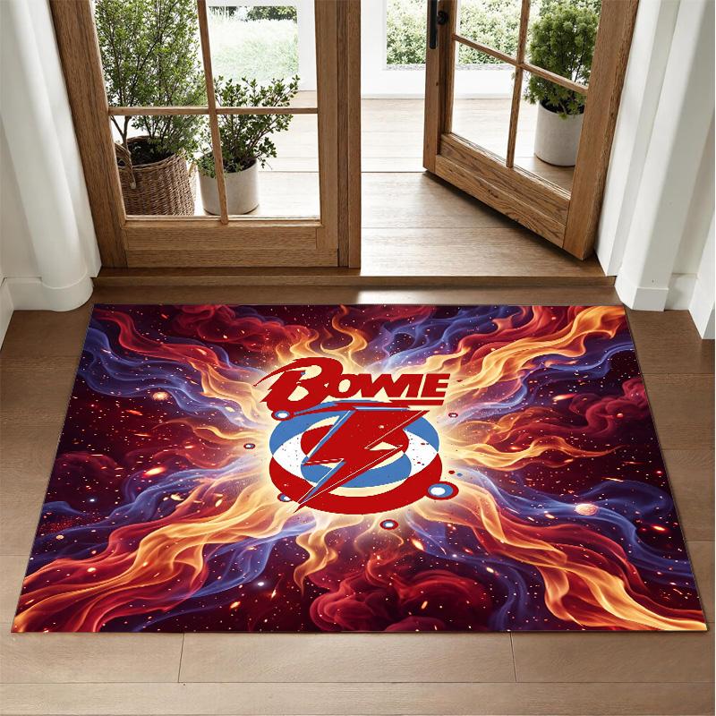 David Bowie Design Kristall-Samt Teppich Weiche Dekorative Matte für Schlafzimmer Eingang