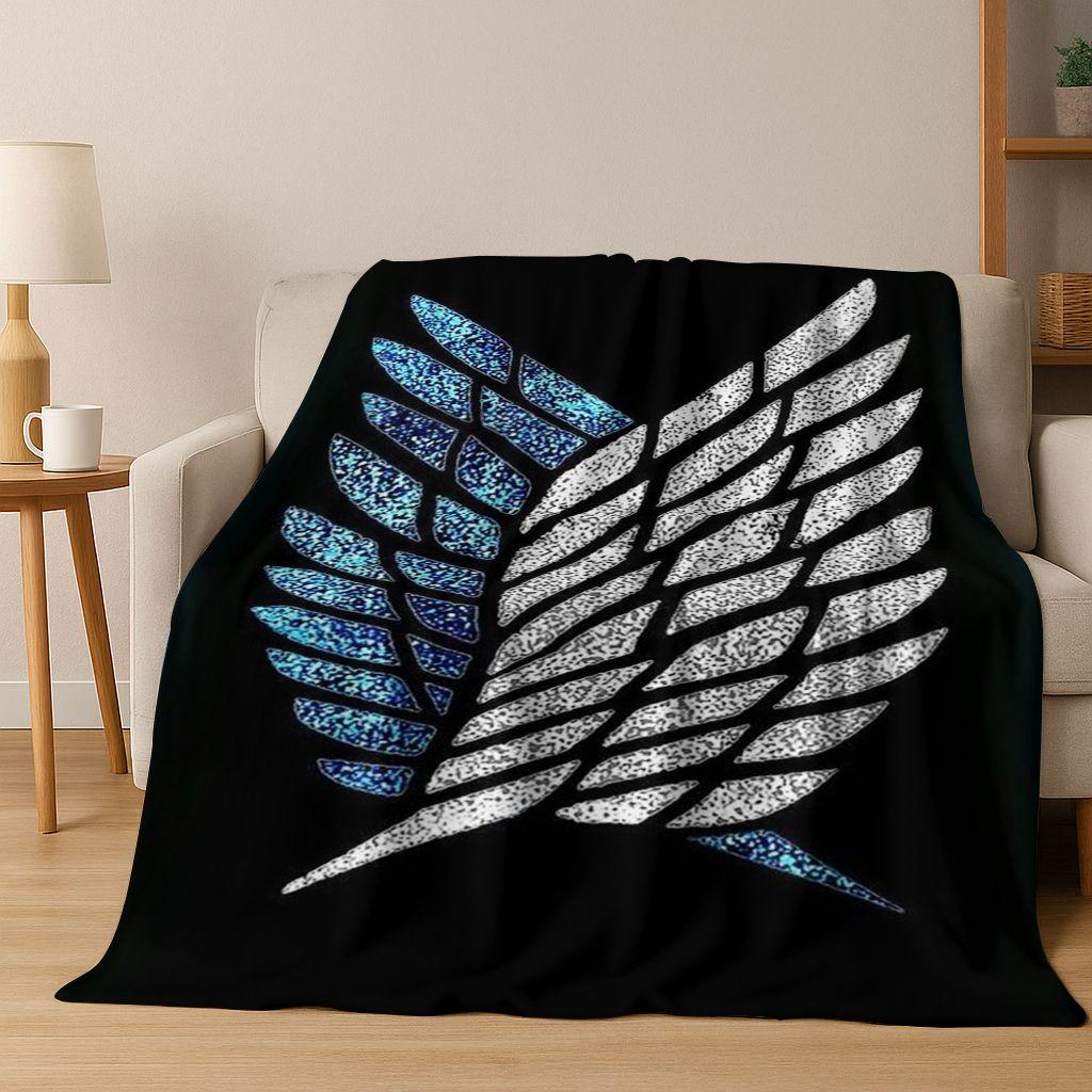 2026 New Anime Attack on Titan Eren Mikasa Cartoon Flannel Blanket,Cozy Soft Throw Blanket for Home Bedroom Bed Sofa Cover Kids