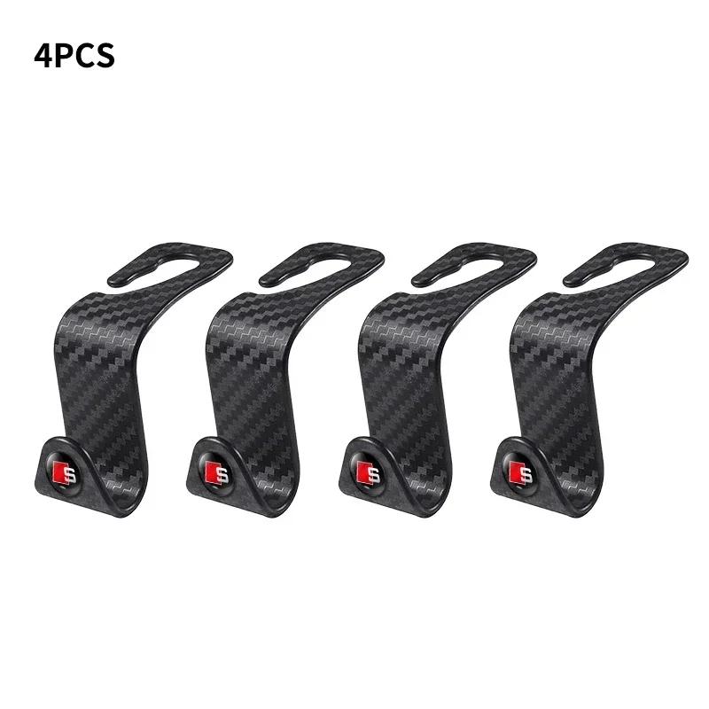 Carbon Fibre Car Seat Headrest Hook Auto Back Seat Organizer Bracket For q2 Sline A3 A4 B8 8P B9 8V B6 A5 B7 A1 A6 C6 Q3 Q5 C7