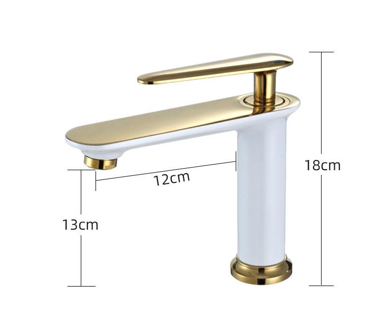 Northern Europe Basin Faucet Hot Cold Mixers Taps Deck Mount Bathroom Sink Faucets Single Handle White Black Gold