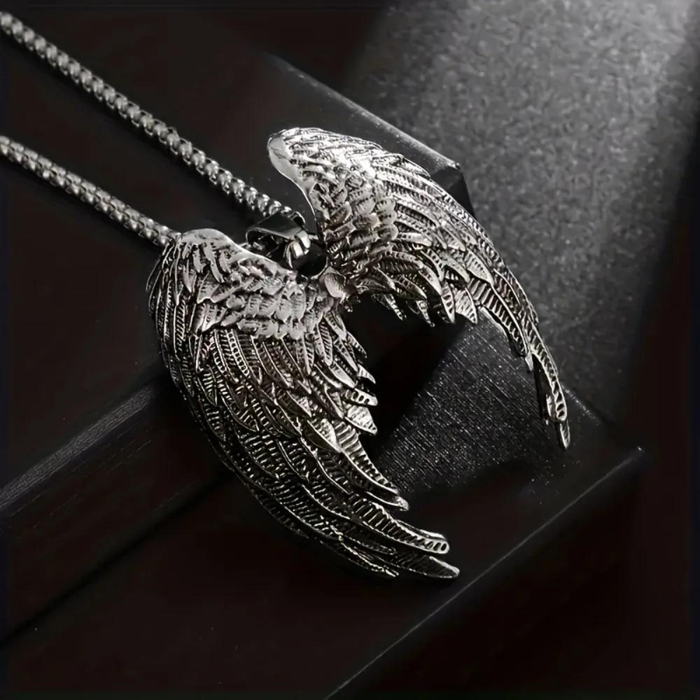 Antique Wings Ideal Gift Necklace Unique Necklace With Antique Angel Wings