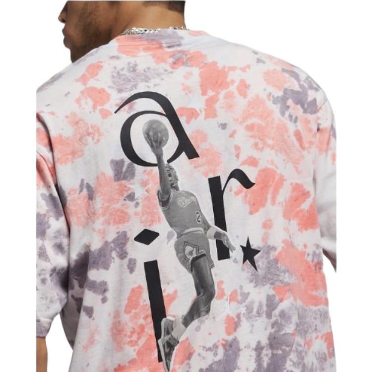 Jordan Camiseta casual de manga curta com estampa salpicada, masculina, tops, tinta, respingos, ameixa, névoa, DM1455-501