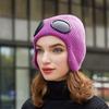 Lady Winter Thicken Warm Hat with Glasses Knitting Wool Skiing Riding Outdoor Warm Beanies