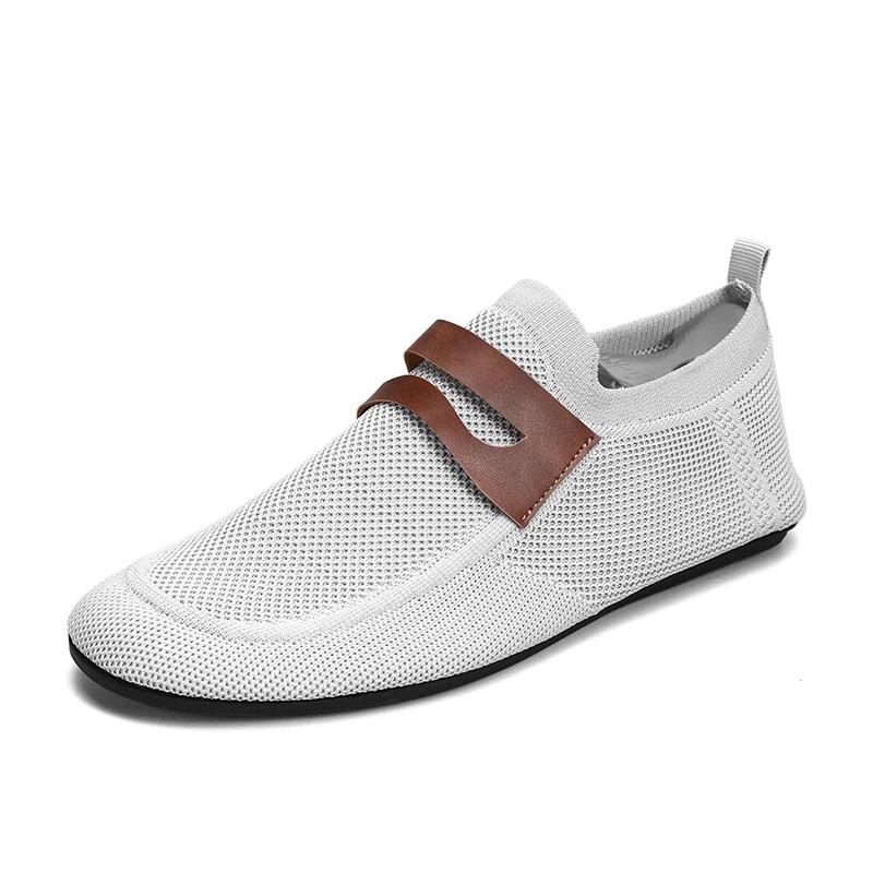 

YRZL Мужские нескользящие мокасины с тонкой подошвой, дышащие, повседневные, легкие, модные, удобные, для вождения, офиса 39 серый