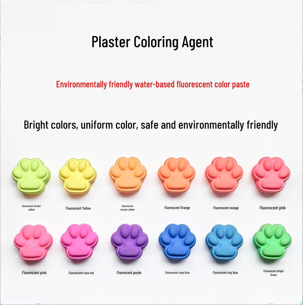 Eco-friendly Water-based Fluorescent Color Paste for DIY Gypsum Aroma Craft Models