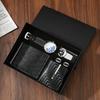 Premium Men's Souvenir Gift Set Custom Logo Leather Wallet Belt Watch Sunglasses 4-Piece Valentine Birthday Luxury Box