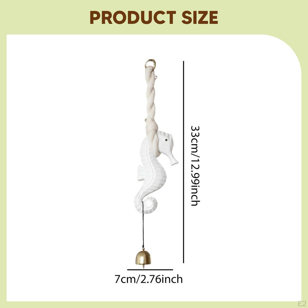 Hanging Door Opening Ornament Charm Windchime Wooden Seahorse Doorbell Pendant for Office Wall