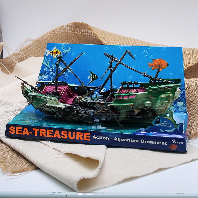 Seahorse Pneumatic Aquarium Decoration: Oxygenating Deep Sea Shipwreck Toy