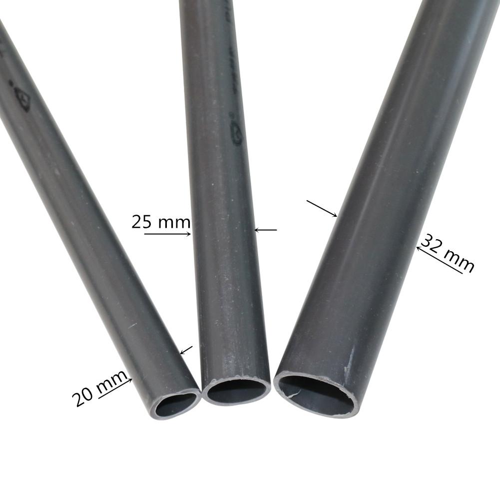 2Pcs PVC Pipe Fittings OD 20/25/32mm Tube Lenght 48-50cm DIY Fish Tank Garden Irrigation Plastic Drainage Plumbing Accessories