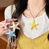 Bohemian Starfish Necklace Dopamine Bead Summer Clavicle Chain Starfish Choker  Photography Props