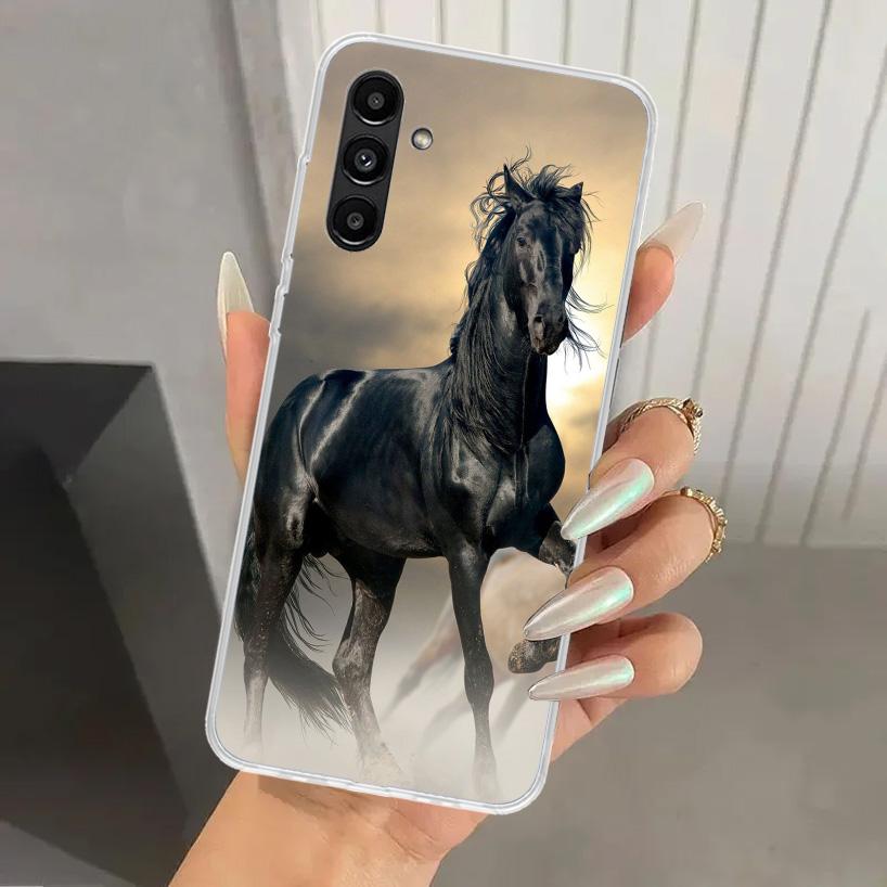 Animal Black Horse Phone Case for Samsung Galaxy A17 A16 A37 A26 A36 A57 A56 A15 A25 A35 A55 A14 A24 A34 A54 A13 A23 A33 A53 Gal