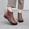 Spring Flat Women's Shoes 2025 Fashion Ankle Boots Retro Casual Plus Size Short Boots Zipper Solid Color Warm Flat Zapatos Mujer