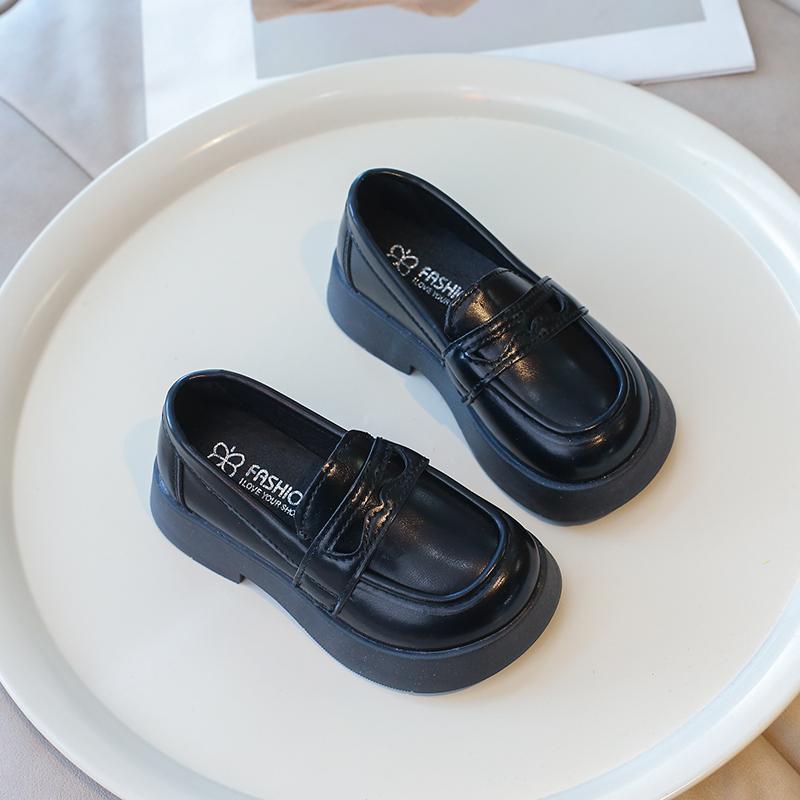 Children Performance Shoes Fashion Girls Leather Shoes for Party Wedding Slip-on Simple Kids Loafers All Match Spring Autumn