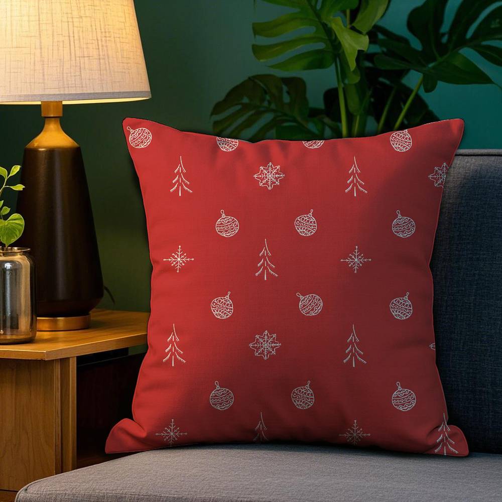 Weihnachtsrote Glockensocken Weihnachtsmann Kissenbezug Sofa Wohnzimmer Schlafzimmer Beidseitiger Druck Kissen Nickerchen Kissenbezug