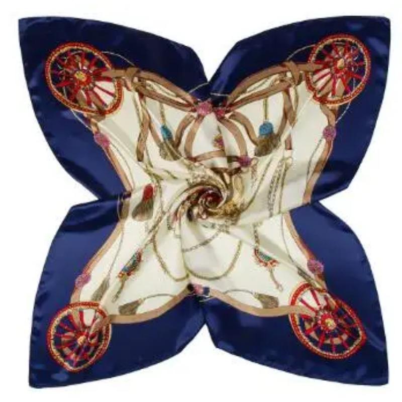 90cm*90cm Silk Square Scarf Women Element Bag Print Foulard Big Hijab Bandana Lady Neckerchief High QualScarves Wraps For Ladies
