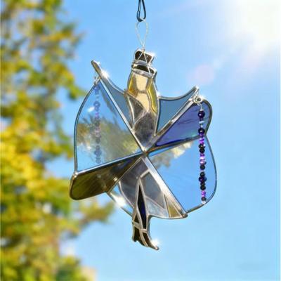 Handgefertigte Metall-Windrad-Dekorationen für Garten, Terrasse, Hof, Außenwand-Hängekunst, Buntes Windmühlen-Wetterfahnen-Ornament