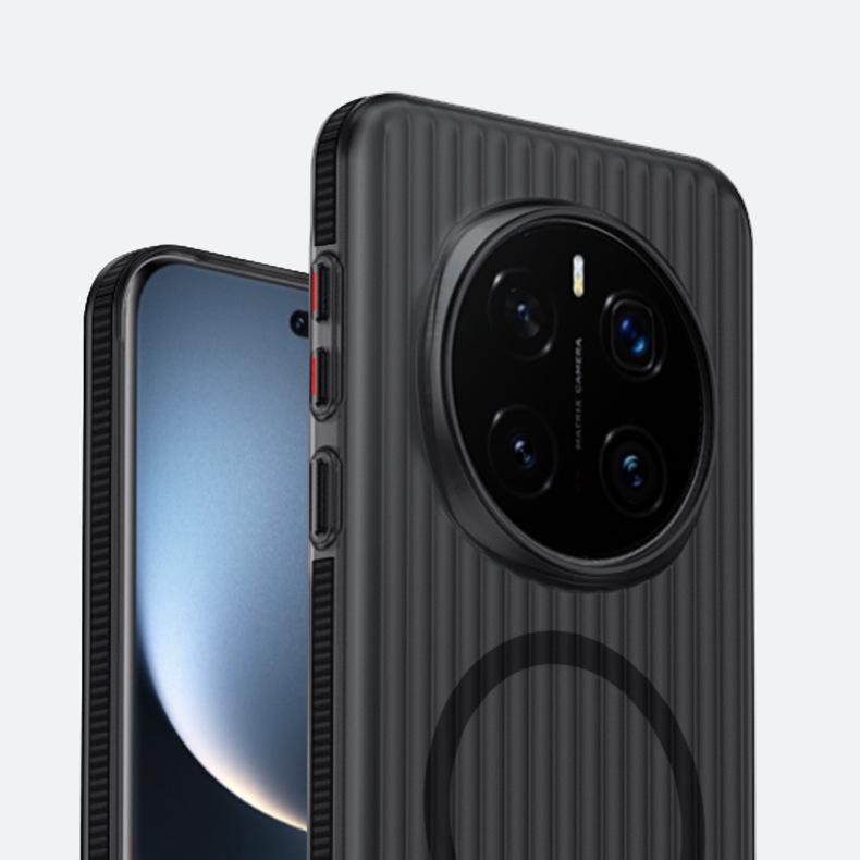 Applicable Honor Magic8Proair Magnetic Mobile Phone Case Corrugated Non-slip Pura90Promax Frosted Protective Case