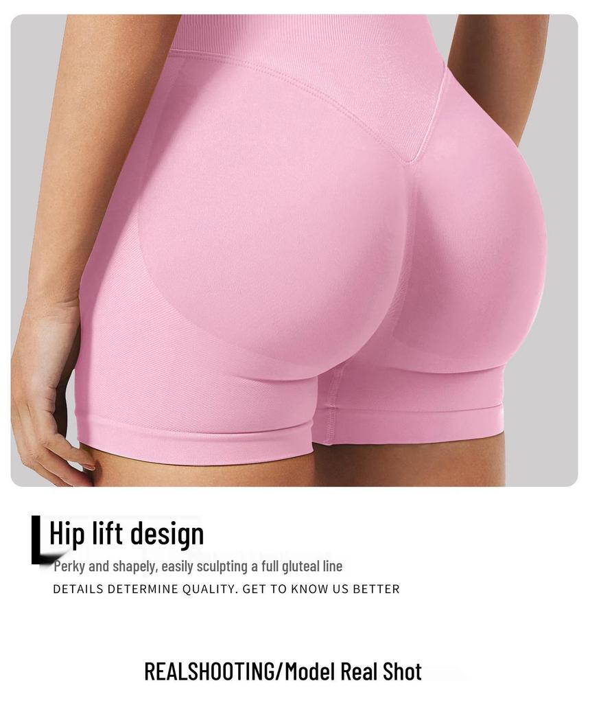 Dfyne Damen High-Waist Nahtlose Yoga-Shorts - Hüfthebend, Enganliegende Fitnessbekleidung