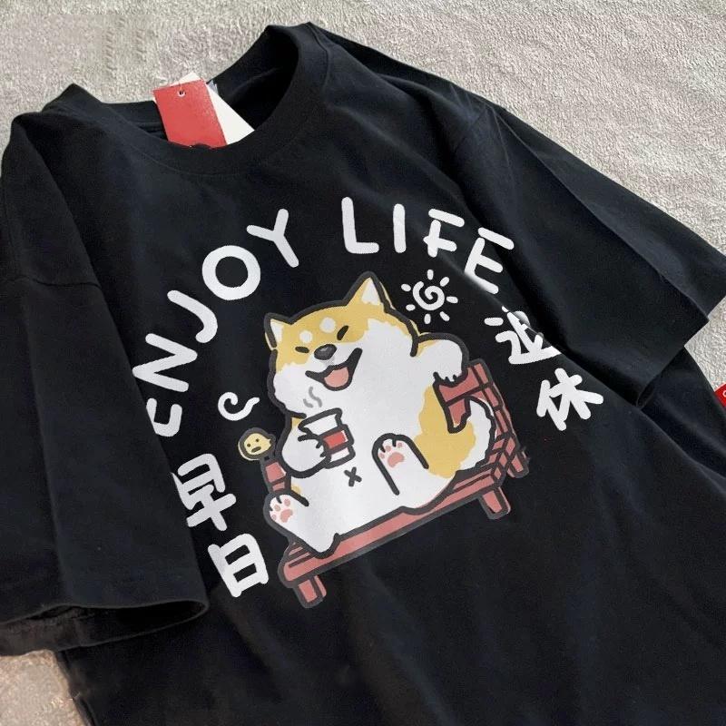 Cotton Short Sleeved T-shirt For Men And Women New Summer Fun Simple And Niche Clothing Round Neck Clothes 5XL