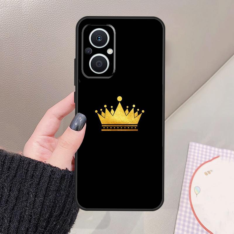 Queen King Crown Funda For OPPO Reno 13 11 12 14 Pro 13F 14F 12F 11F 7 8 Lite OPPO Find X5 X6 X8 X9 Pro Case