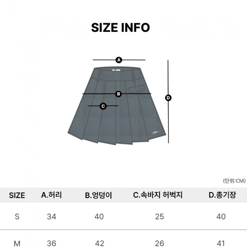 Goxo Metal Logo Flap Pleats Skirt Indigo